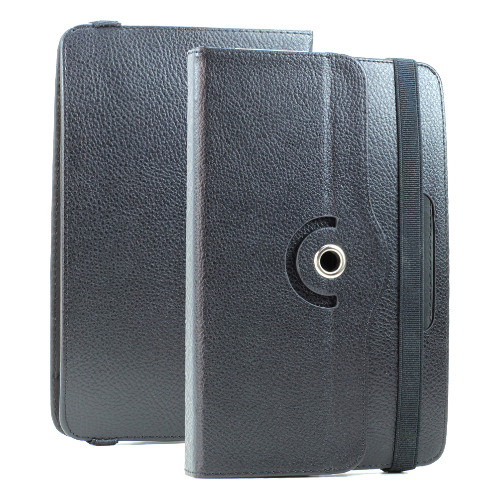 Universal 7 inch 360 Premium Flip LEATHER Tablet Case (Black)